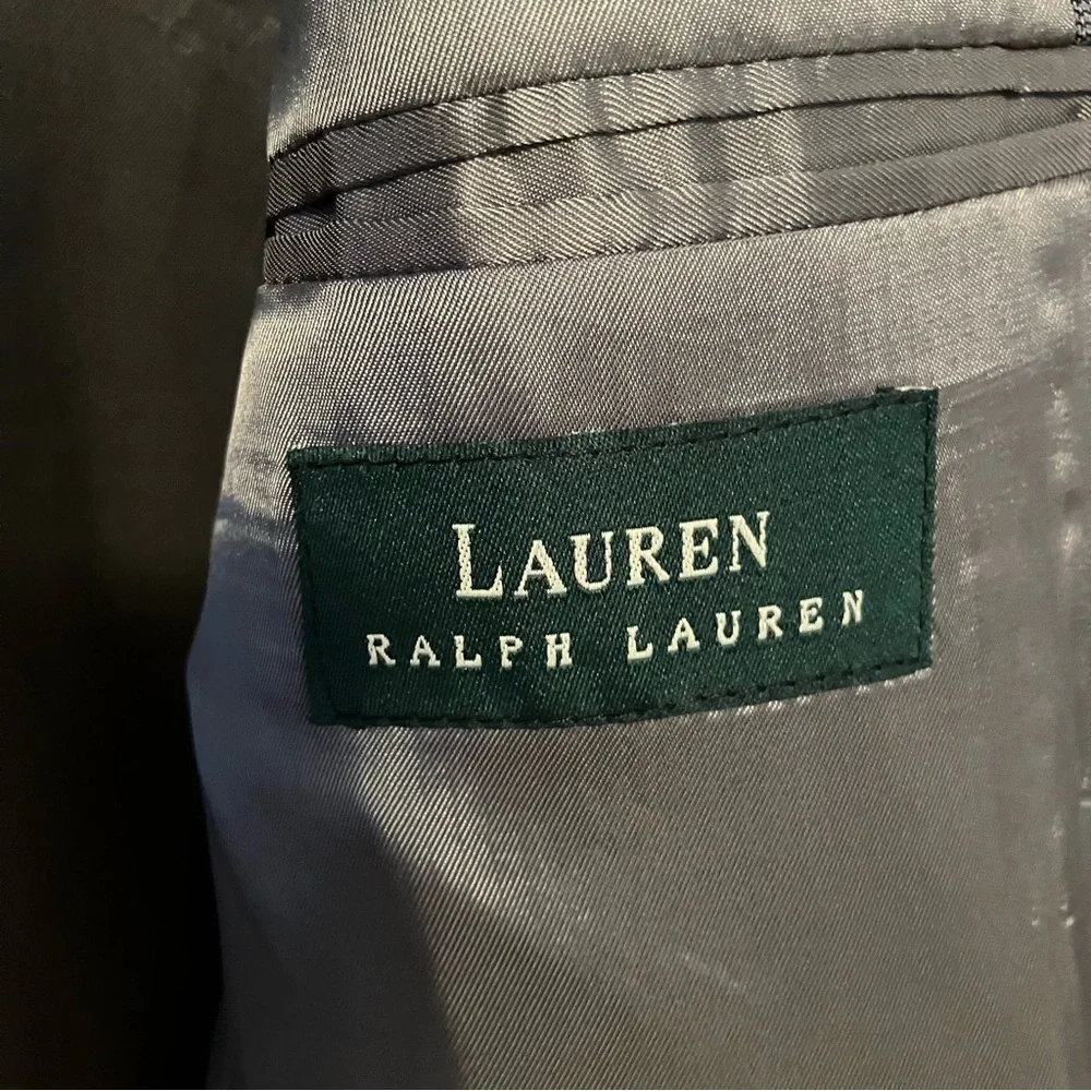 Lauren Ralph Lauren Mens 46R Gray Wool Cashmere Suit Jacket Sport Coat Preppy